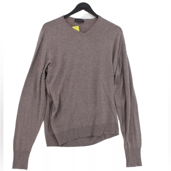 John Smedley Men's Jumper Brown 100% Merino Wool Other V